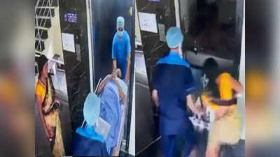 भयानक VIDEO; स्ट्रेचरचा निम्मा भाग आत गेला अन् अचानक रुग्णासह लिफ्ट खाली गेली अन् मग...