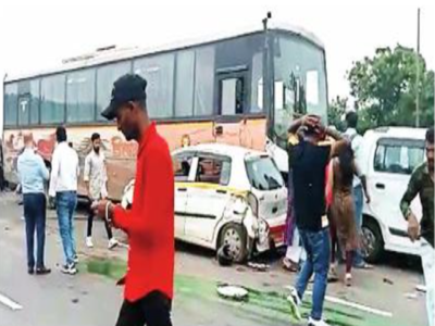शिवशाही बसची सात वाहनांना धडक; कात्रज-देहूरोड बायपासवरील घटना, चार जण जखमी 