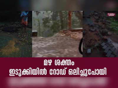 കനത്ത മഴയെ തുടർന്ന് നേര്യമംഗലം-ഇടുക്കി റോഡ് തകർന്നു