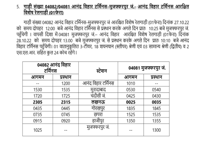 ​आनंद विहार से मुजफ्फरपुर