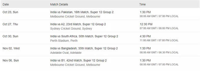 team india schedule