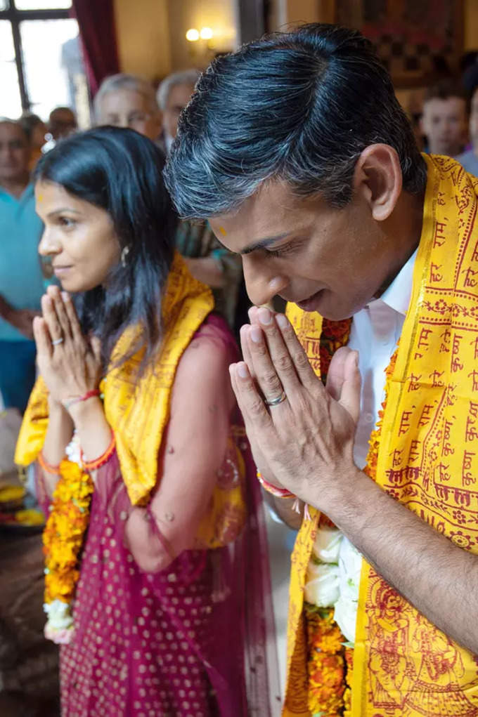 UK Prime Minister Rishi Sunak along with his wife Akshata Murthy