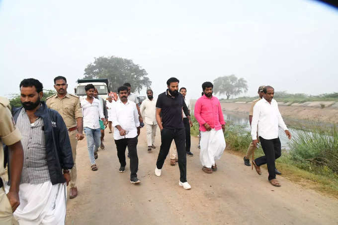 Minister Sriramulu roam in village as part of his riverside stay