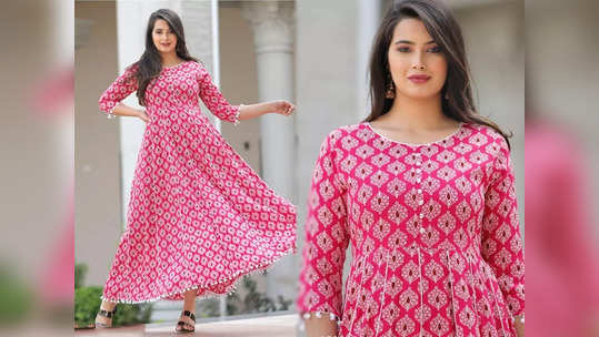 या Anarkali Kurti मुळे तुम्हाला मिळेल एथनिक स्टाईल, आकर्षक प्रिंट डिझाईन आणि कलरमध्ये उपलब्ध