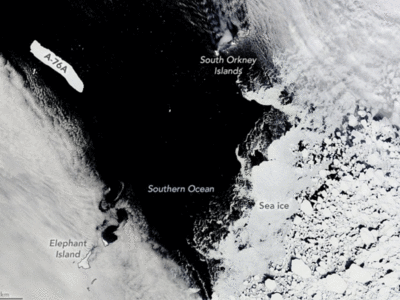 दुनिया का सबसे बड़ा बर्फ का पहाड़ खत्‍म होने की कगार पर, नासा की तस्‍वीरों से बड़ा खुलासा