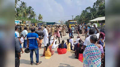 ചില്ല് എറിഞ്ഞ് തകർത്ത് പ്രതിഷേധക്കാർ, ലോറികൾ തിരികെ പോയി; വിഴിഞ്ഞത്ത്  സംഘര്‍ഷാവസ്ഥ