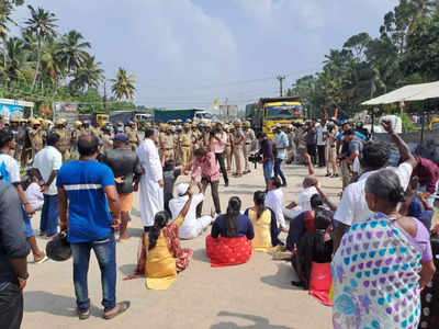 ചില്ല് എറിഞ്ഞ് തകർത്ത് പ്രതിഷേധക്കാർ, ലോറികൾ തിരികെ പോയി; വിഴിഞ്ഞത്ത്  സംഘര്‍ഷാവസ്ഥ