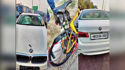 गुरुग्राम से दिल्ली आ रहे साइकलिस्ट की BMW ने ले ली जान, टायर फटने और कार का संतुलन बिगड़ने के चलते हुआ हादसा