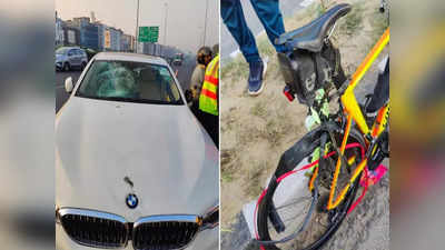 टायर फुटले, नियंत्रण सुटले; VIP नंबरप्लेट असलेल्या BMWच्या धडकेत सायकलस्वाराचा अंत