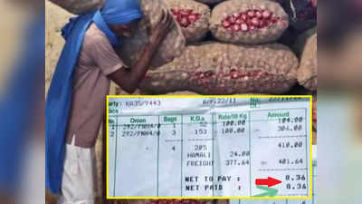 किसान को 205 किलो प्याज के मिले सिर्फ 8.36 रुपये, 415 Km का सफर कर पहुंचा था फसल बेचने