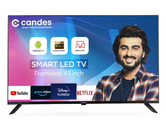 ​Candes 108 cm (43 Inches) Full HD Frameless Smart Android LED TV: