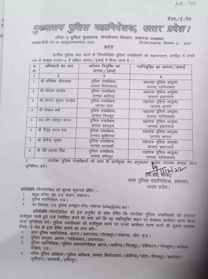 deputy sp transferred in up