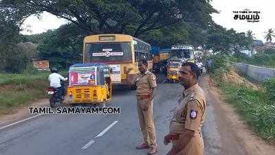 போக்குவரத்து கழக பணிமனை ஓட்டுனரின் கட்டுப்பாட்டை இழந்து குளத்திற்குள் பாய்ந்ததால் பரபரப்பு