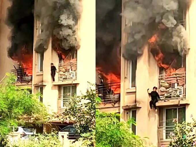 21 मंजिला बिल्डिंग के तीसरे फ्लोर में आग
