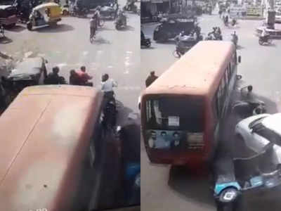 Video : बस चालवताना चालकाला हृदयविकाराचा झटका, गाडीवरील नियंत्रण सुटलं, अनेकांना चिरडलं
