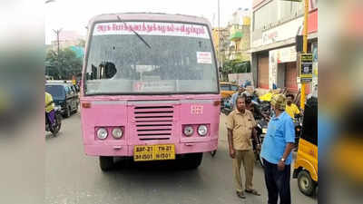 பேருந்து கண்ணாடியை பட்டா கத்தியால் உடைத்த மர்ம நபர்கள் - அலறிக் கொண்டு ஓட்டம் பிடித்த பயணிகள்