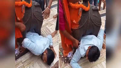 Gujarat: ఆలయంలో కష్టాల్లో పడ్డ భక్తుడు... విగ్రహం కింద ఇరుక్కుపోయి...