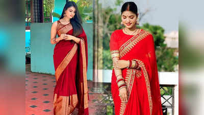 Red Saree Under 1000 को पहनकर सुंदरता में लग जाएंगे चार चांद, आकर्षक डिजाइन में उपलब्ध