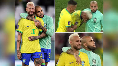 FIFA World Cup Neymar: हारते ही आंसूओं में डूब गया ब्राजील, बच्चे की तरह मैदान पर फूट-फूटकर रोए नेमार, देखें दिल तोड़ने वाली तस्वीरें