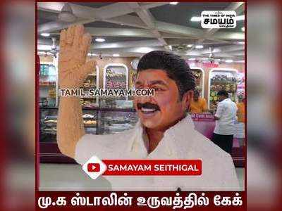 முதல்வர்  ஸ்டாலின் உருவத்தில் பிரம்மாண்ட கேக்!