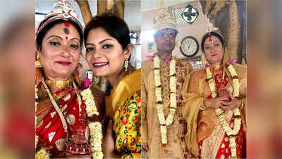 Bengali Marriage : টোপর মাথায় হাজির বাঙালি বর, মায়ের বিয়ে দিয়ে নজির বঙ্গতনয়ার