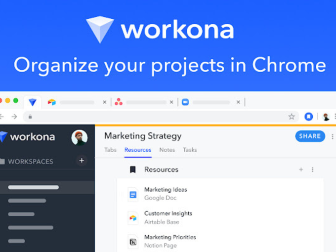 ​Workona tab manager Extension