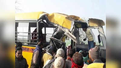Prayagraj Accident: प्रयागराज में बाइक को बचाने के चक्‍कर में पलटी स्कूल बस, टूर पर जा रहे 2 बच्चों की मौत, 11 घायल