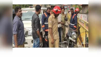 പന്തളത്ത് ഓടിക്കൊണ്ടിരുന്ന ബൈക്കിന് തീപിടിച്ചു; ദമ്പതികൾ അത്ഭുതകരമായി രക്ഷപെട്ടു