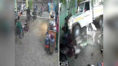 चाय की दुकान में घुसा बेकाबू पिकअप, CCTV में कैद हुआ खौफनाक मंजर