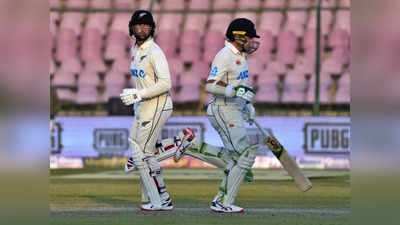 PAK vs NZ Highlights: पहले टेस्ट में विकेट के लिए तरसे पाकिस्तानी गेंदबाज, न्यूजीलैंड के बल्लेबाज लगा रहे क्लास