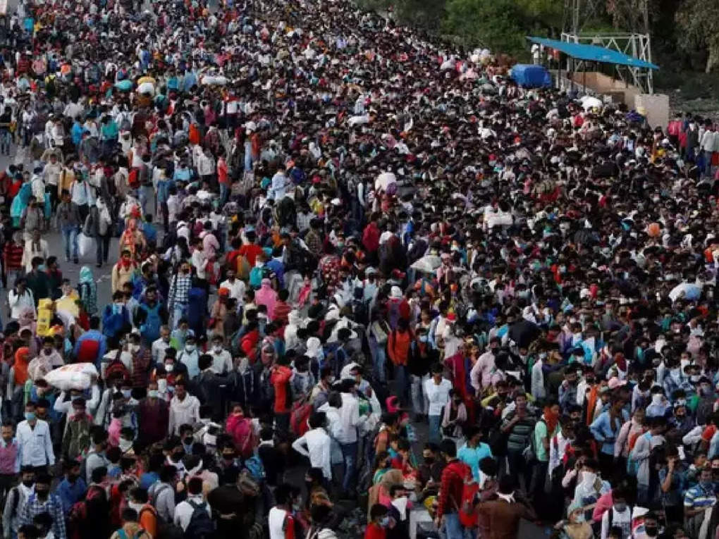 crowd at bus station