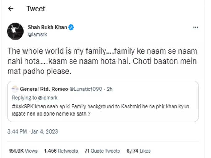 Shah Rukh Khan Tweet AskSRK