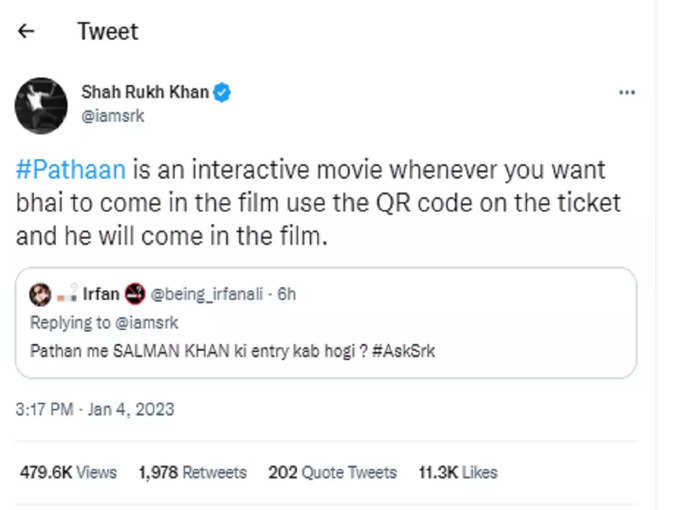 Shah Rukh Khan Tweet for Salman Khan