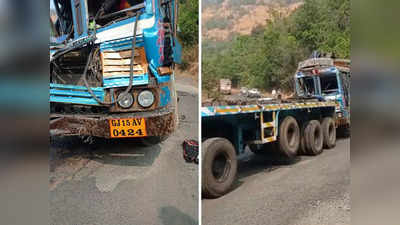 मुंबई-गोवा महामार्गावरील कशेडी घाटात पुन्हा अपघात; ट्रकच्या केबिनमध्येच अडकून पडला चालक