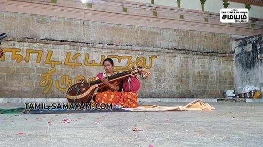 திருவாரூரில் தமிழிசை விழாவில் பரதநாட்டியம் வீணை மற்றும் வயலின் இசை நிகழ்ச்சி