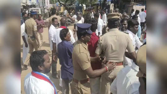 நாகை மாவட்ட விசிக செயலாளர் மீது தாக்குதல் முயற்சி - போலீசார் முன்னிலையில் தாக்கிக் கொண்ட தொண்டர்கள்