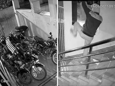 Video: बाउंड्री फांदकर IPS के घर में घुसा, गाड़‍ियों से चोरी किया पेट्रोल, देखिए इस चोर की द‍िलेरी