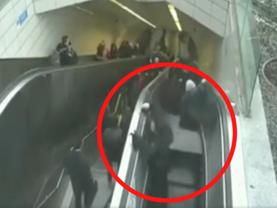 बिघडलेल्या एक्सलेटरने चक्क माणूसच गेला गायब; मेट्रो स्थानकातील Video पाहून तुम्हीही हादराल
