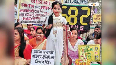 Saraswati Puja 2023 : চাকরিপ্রার্থীদের আন্দোলন মঞ্চে সরস্বতী পুজোও