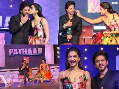 SRK Deepika Kiss : ওকে চুমু খাওয়ার ছুতো খুঁজি, শাহরুখের ফ্লার্টে চকাস উপহার দীপিকার