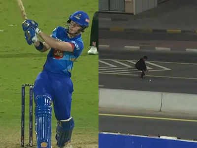 International League T20: MI के बल्लेबाज ने स्टेडियम के बाहर मारा छक्का, सड़क पर जाकर गिरी गेंद, चुराकर भागा फैन