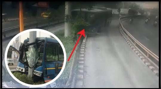 brts bus accident near isro bus stand in ahmedabad