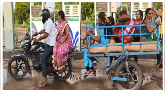 man invents bike trolley for transportation video goes viral