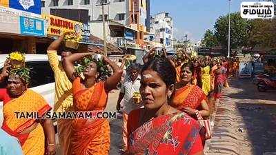 நாகப்பட்டினம் - காயரோகணசுவாமி உடனுறை நீலாயதாட்சி அம்மன் கோவிலில்  1008 பால்குட ஊர்வலம்