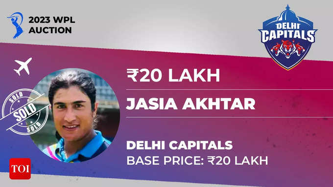 WPL Auction 2023 Live: जासिया अख्तर को दिल्ली कैपिटल्स ने अपने साथ जोड़ा