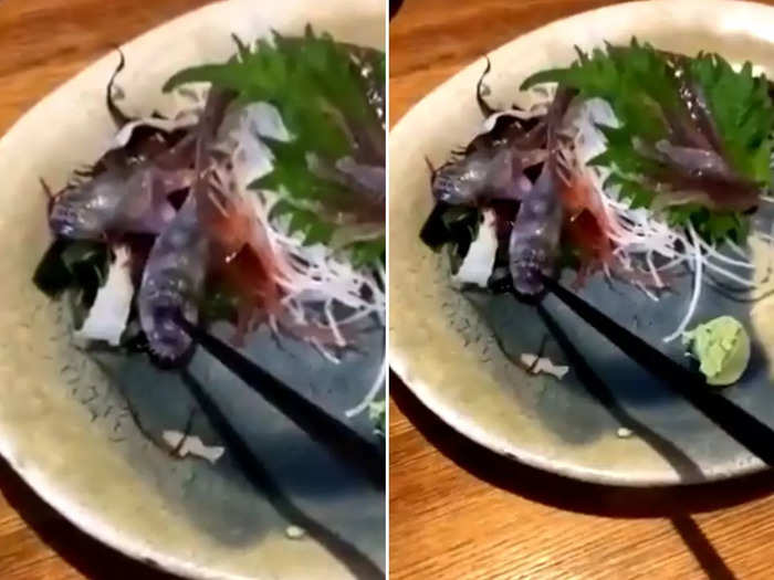 machli ka video fish served at restaurant bites chopstick watch shocking clip