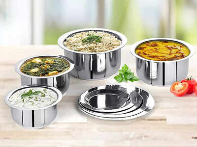 इंडक्शन कुकटॉप पर भी इस्तेमाल किए जा सकते हैं ये Stainless Steel Bhagona, इनमें खाना बनाने के साथ करें सर्व और स्टोर