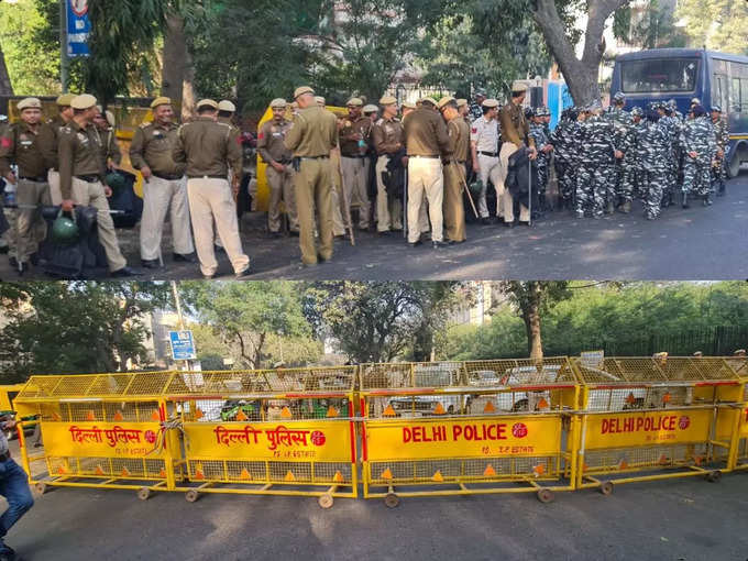 AAP दफ्तर के बाहर कड़ी सुरक्षा