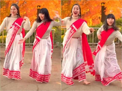 Viral Video: শাড়ি পরে দোলা রে দোলা গানে উদ্দাম  নাচ! নেটদুনিয়ার মন কাড়লেন দুই জাপানিজ তরুণী