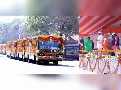 होली पर UP वालों को CM योगी ने दिया तोहफा, अब लखनऊ से हर जिले में जाएंगी बसें, 115 बसों को दिखाई हरी झंडी